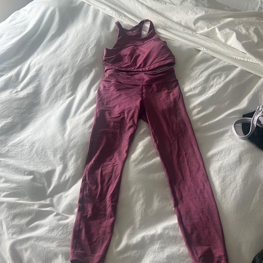 Outdoor voices pink yoga set